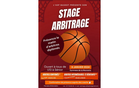 Stage d'arbitrage le 6 janvier 2024